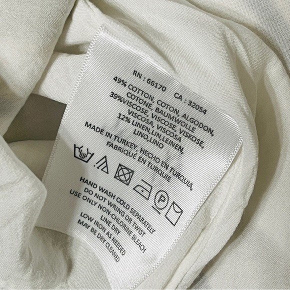 Anthropologie Luria Striped Midi Linen Skirt Green White Size S - Picture 4 of 4